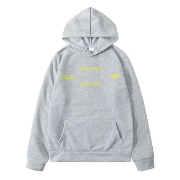 Homme pulls à capuche jésus est roi Kanye West Vintage automne hiver bleu Hip Hop polaire sweats à capuche urbain Streetwear à capuche femmes – Image 15