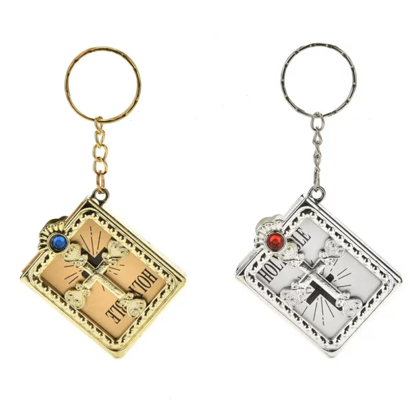 Mini porte-clés de la saint Bible, 1 pièce, papier Miniature religieux anglais, spirituel, chrétien, couverture de jésus, cadeau – Image 18
