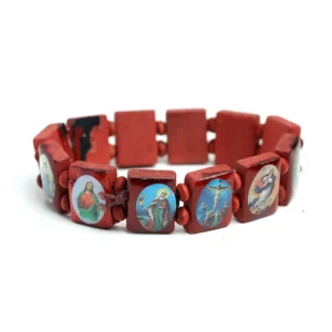 Bijoux catholiques en bois naturel, Bracelet chapelet de foi chrétienne de la vierge marie, jésus, bijoux religieux, vente en gros