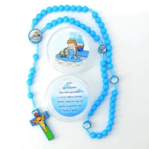 Santo Anjo Cartoon Baby Jesus Cross Pendentif Collier pour enfants, Chapelet, Perles, Enfants, Bol, Garçons, Catholique, Mode, Bijoux religieux, Nouveau