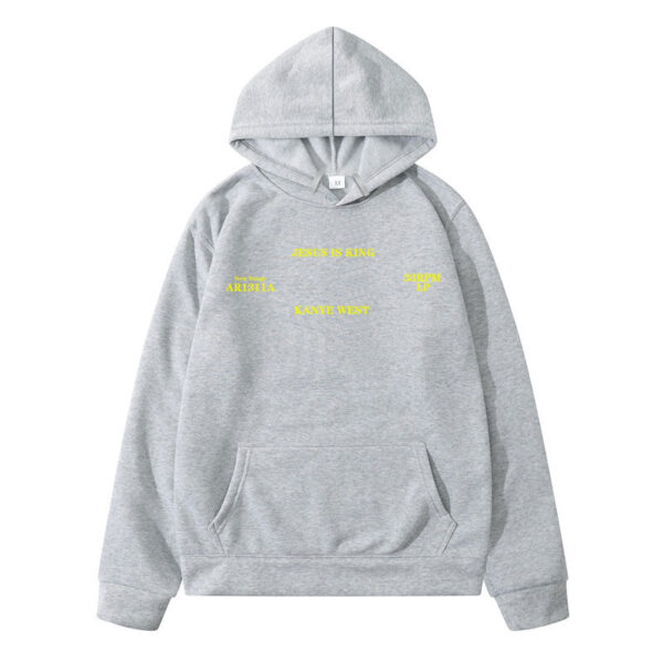 Homme pulls à capuche jésus est roi Kanye West Vintage automne hiver bleu Hip Hop polaire sweats à capuche urbain Streetwear à capuche femmes – Image 26