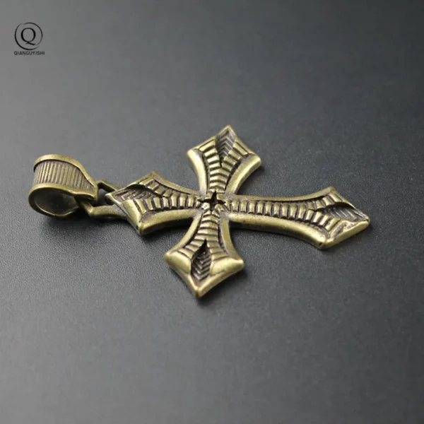 Porte-clés en cuivre pendentif croix du Christ, Vintage, en laiton, métal, breloque de voiture, œuvres d'art faites à la main – Image 4