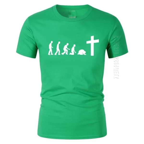 T-shirt 100% coton à col rond pour hommes, dieu est amour, Jésus est merveilleux, équipe de Jésus, évolution réelle, foi religieuse chrétienne – Image 15