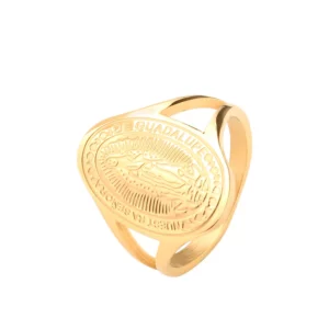 JINHUI béni vierge marie anneaux en acier inoxydable religieux couleur or bagues pour femmes hommes Christimas bague bijoux cadeau