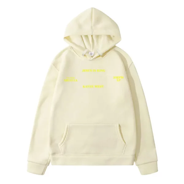 Homme pulls à capuche jésus est roi Kanye West Vintage automne hiver bleu Hip Hop polaire sweats à capuche urbain Streetwear à capuche femmes – Image 9