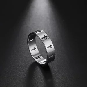 Skyrim – bague de fiançailles en acier inoxydable pour hommes et femmes, croix creuse, surnaturelle, jésus, bijoux de Couple, cadeaux d'anniversaire, 2025