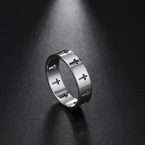 Skyrim – bague de fiançailles en acier inoxydable pour hommes et femmes, croix creuse, surnaturelle, jésus, bijoux de Couple, cadeaux d'anniversaire, 2025