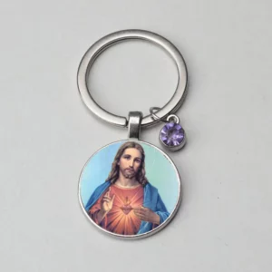 Porte-clé croix jésus le christ, dieu avec pendentif Cabochon en verre américain, pour sac à main, cadeau de foi, breloque faite à la main