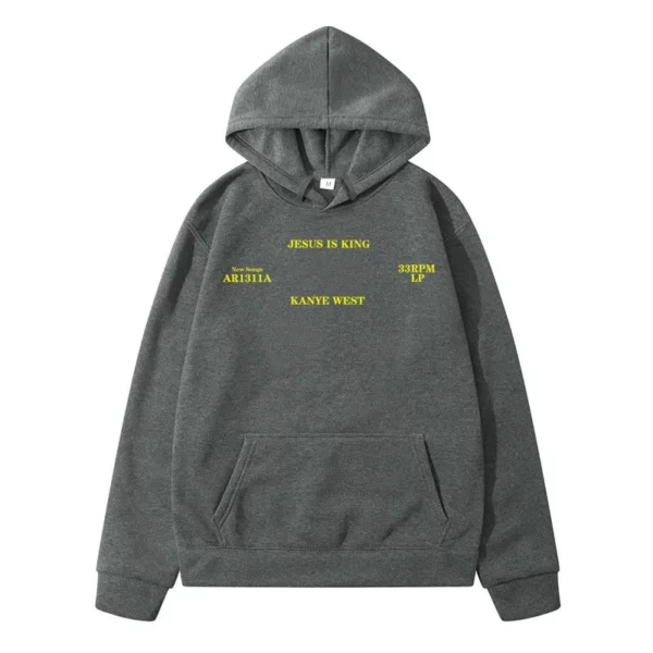 Homme pulls à capuche jésus est roi Kanye West Vintage automne hiver bleu Hip Hop polaire sweats à capuche urbain Streetwear à capuche femmes – Image 6