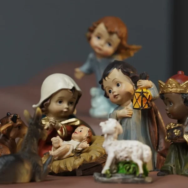 Ornement de la naissance de Jésus du Christ, scène de la Nativité, artisanat en résine, décoration de crèche de Noël, figurine catholique Auckland, cadeaux, 11 pièces par ensemble – Image 19