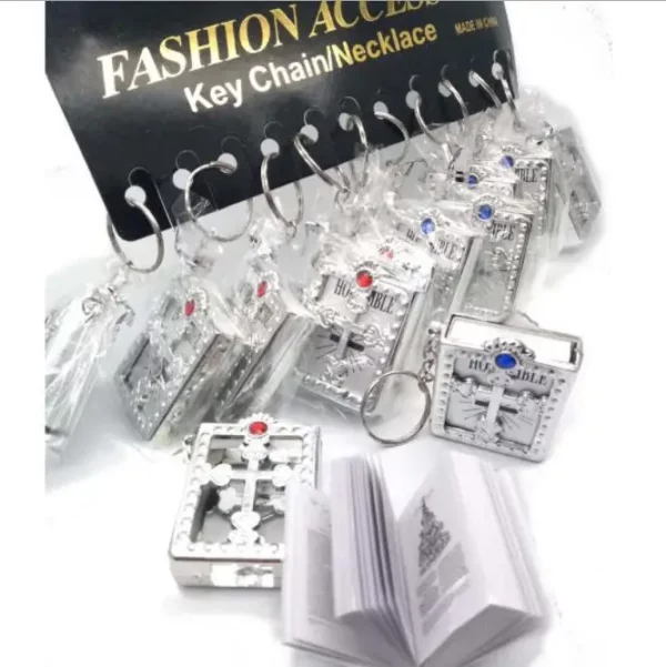 10 pièces/lot Mini porte-clés Bible HOLY religieux chrétien jésus croix porte-clés femmes prière dieu bénisse cadeau – Image 4