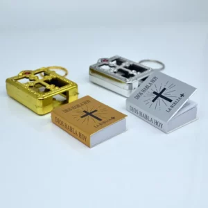 Mini espagnol LA BIBLIA DIOS HABLA HOY papier véritable peut lire porte-clés catholique orthodoxe chrétien mode bijoux religieux