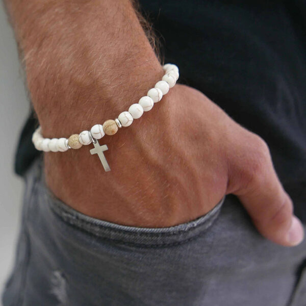 Bracelet religieux croix homme - Bracelet chrétien homme – Image 21