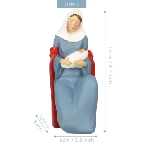 Figurines de la Vierge Marie et de Bébé Jésus en Résine, Figurine d'Ange de Style Vintage, Cadeaux de Mariage Artisanaux – Image 6