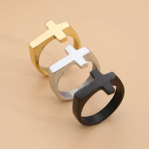 Bagues de Couple simples coréennes, en acier inoxydable, Punk, croix chrétienne, pour hommes et femmes, bijoux à la mode, meilleurs cadeaux pour les amoureux, taille 5-13