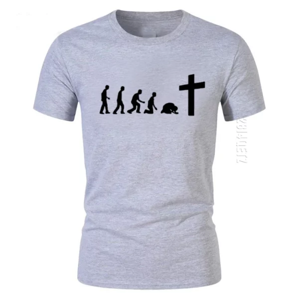 T-shirt 100% coton à col rond pour hommes, dieu est amour, Jésus est merveilleux, équipe de Jésus, évolution réelle, foi religieuse chrétienne – Image 18