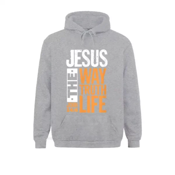 Jésus le chemin vérité vie John chrétien verset de la Bible pull à capuche pour hommes sweats confortables vêtements en gros – Image 8