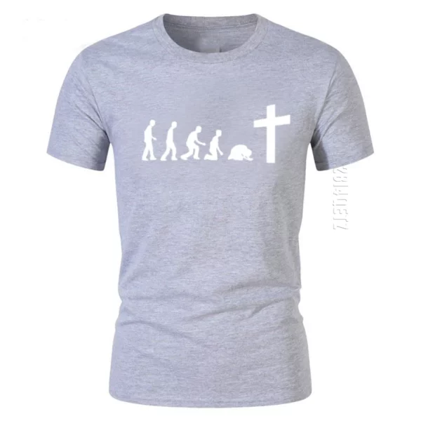 T-shirt 100% coton à col rond pour hommes, dieu est amour, Jésus est merveilleux, équipe de Jésus, évolution réelle, foi religieuse chrétienne – Image 16