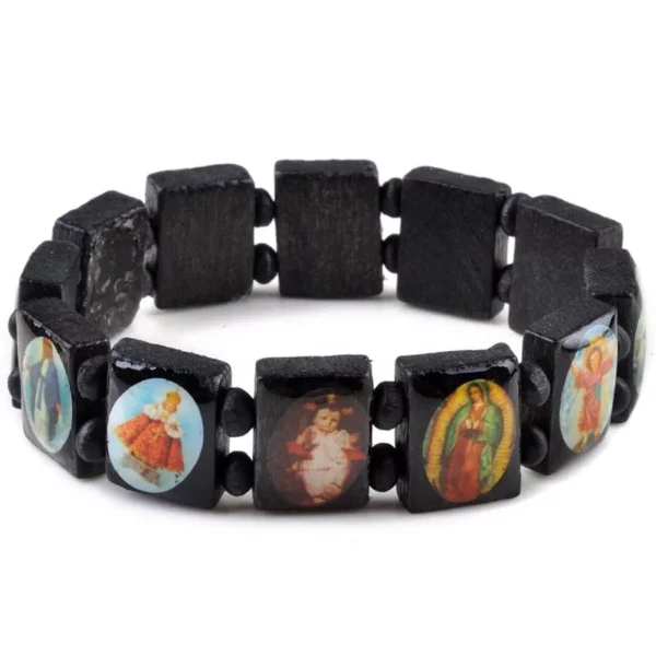 Bracelet de jésus Punk en bois, chapelet religieux pour femmes et hommes, bijoux accessoires 7 styles disponibles 10 pièces – Image 10