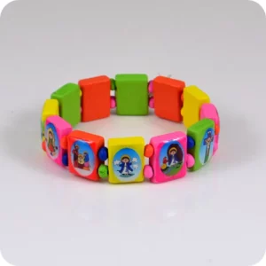 Bracelet chapelet en bois de dessin animé, bijoux religieux, mode catholique, chrétien, orthodoxe, jésus, saints, maria, ange