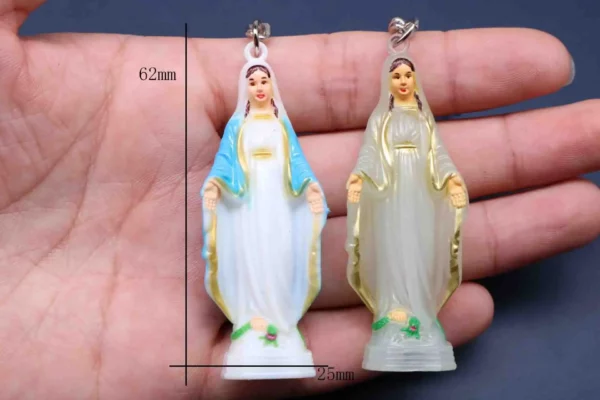 Porte-Clé Catholique Maria Bleue en Plastique Porte-clés en plastique de la Vierge Marie de Paris, porte-clés en plastique de la Vierge Marie Porte-clés pour Médaille – Image 8