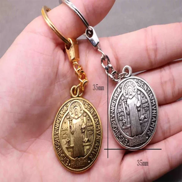 Porte-clés croix de Benoît classique, porte-clés Orb, porte-clés Jésus, porte-médaille, cadeau de bijoux religieux, mode – Image 7