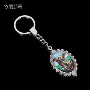 Porte-Clés Croix de Saint Jésus, Cadeau de la MisériULde Jésus, Vierge Marie, Ange Saint Michel, Médaille Santa Ana