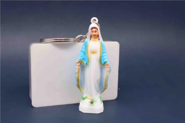 Porte-Clé Catholique Maria Bleue en Plastique Porte-clés en plastique de la Vierge Marie de Paris, porte-clés en plastique de la Vierge Marie Porte-clés pour Médaille – Image 7