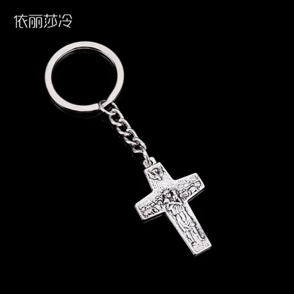 Porte-clés de voiture pour homme, 50x35mm, pendentif en croix, Saint jésus, Christ, accessoires bon marché – Image 3