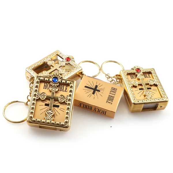 Porte-clés Bible Version anglaise lisible, Mini clé croisée exquise, pendentif chrétien, écriture sacrée, Souvenir religieux – Image 6