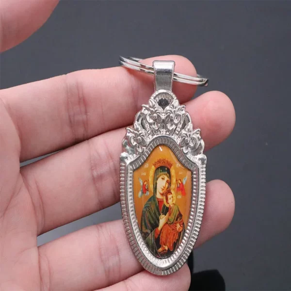 Porte-clés personnalisé avec icône de Saint Jésus, Michael Angel, Blue Mary, Jésus, miséricordieux, vierge, Iissa Upe et autre image porte-clés – Image 7