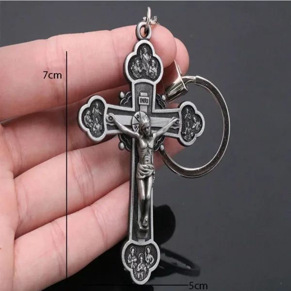 Nouvelle mode Saint jésus Christ croix pendentif porte-clés voiture porte-clés clé, hommes bijoux voiture porte-clés bijoux