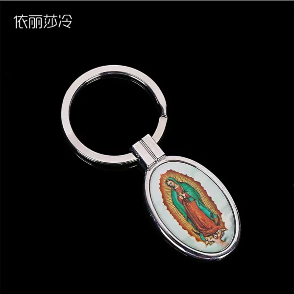 Porte-clés croix de St. Jésus, porte-clés icône catholique vierge marie, clé d'ange de Michael – Image 14
