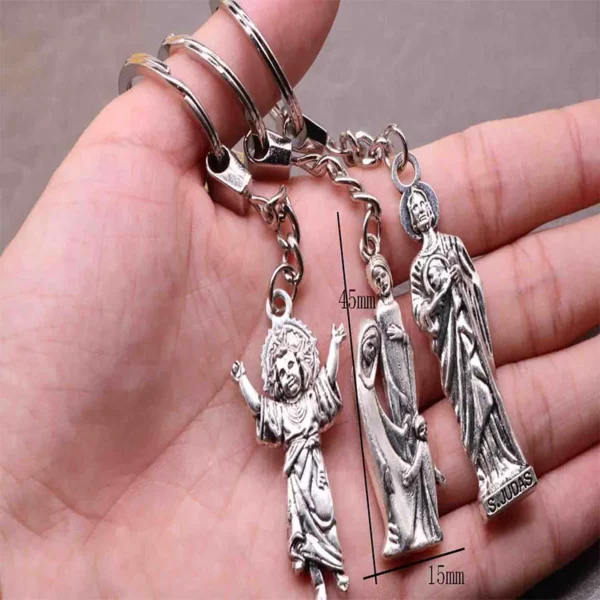 Porte-clés religieux Saint Jude pour hommes et femmes, sacré-cœur catholique, porte-clés croix bébé, porte-clés SR, voiture – Image 9