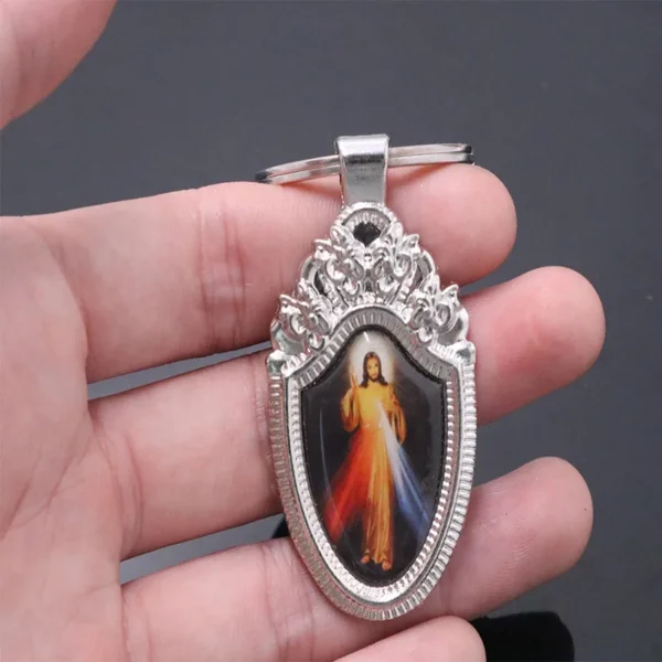Porte-clés personnalisé avec icône de Saint Jésus, Michael Angel, Blue Mary, Jésus, miséricordieux, vierge, Iissa Upe et autre image porte-clés – Image 3
