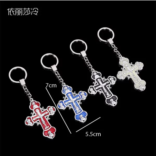 Porte-clés en croix d'église religieux, grand porte-clés en croix d'église, bijoux cadeaux féminins – Image 12