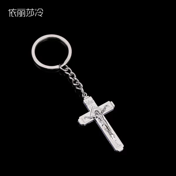 Porte-clés de voiture pour homme, 50x35mm, pendentif en croix, Saint jésus, Christ, accessoires bon marché – Image 10