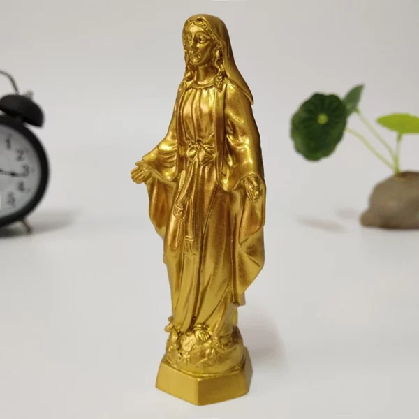 Statue Dorée de Jésus Vierge Marie, Figurine d'Auckland, Intensifie les Décorations de Noël pour la Maison, Ornements de Cadeau – Image 3