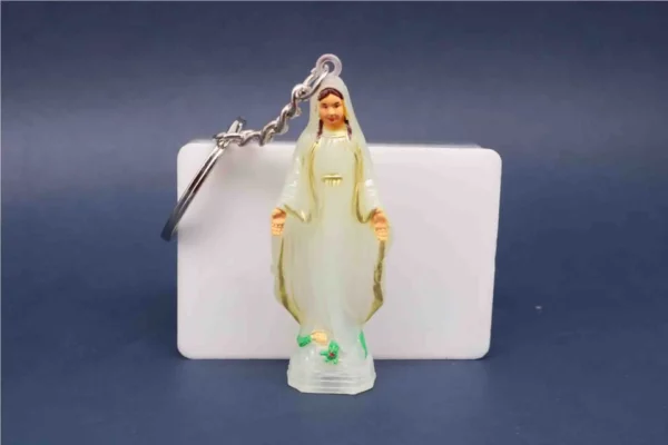 Porte-Clé Catholique Maria Bleue en Plastique Porte-clés en plastique de la Vierge Marie de Paris, porte-clés en plastique de la Vierge Marie Porte-clés pour Médaille – Image 6