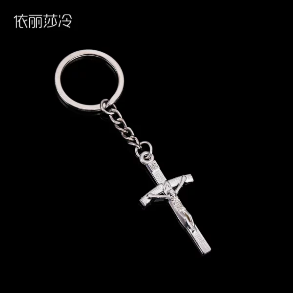 Porte-clés de voiture pour homme, 50x35mm, pendentif en croix, Saint jésus, Christ, accessoires bon marché – Image 13