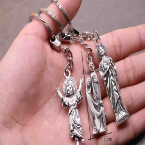 Porte-clés religieux Saint Jude pour hommes et femmes, sacré-cœur catholique, porte-clés croix bébé, porte-clés SR, voiture