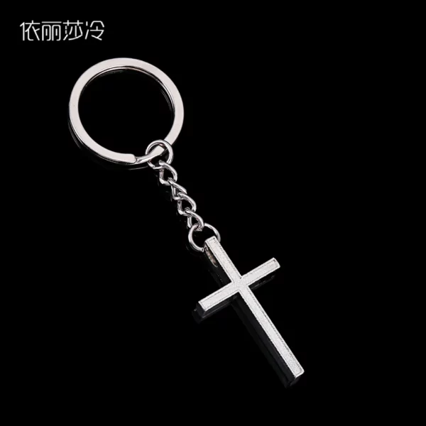 Porte-clés de voiture pour homme, 50x35mm, pendentif en croix, Saint jésus, Christ, accessoires bon marché – Image 9