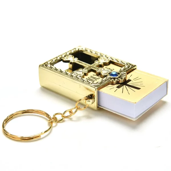 Mini porte-clés de la saint Bible, 1 pièce, papier Miniature religieux anglais, spirituel, chrétien, couverture de jésus, cadeau – Image 20