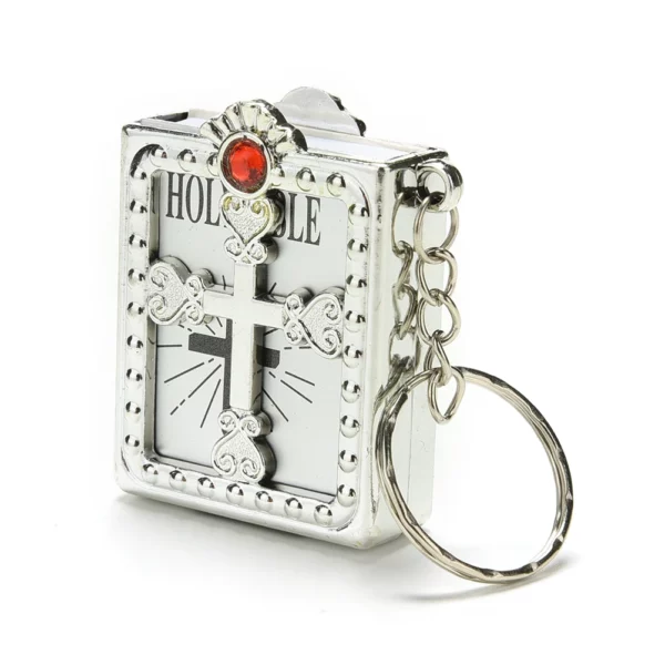 Mini porte-clés de la saint Bible, 1 pièce, papier Miniature religieux anglais, spirituel, chrétien, couverture de jésus, cadeau – Image 23