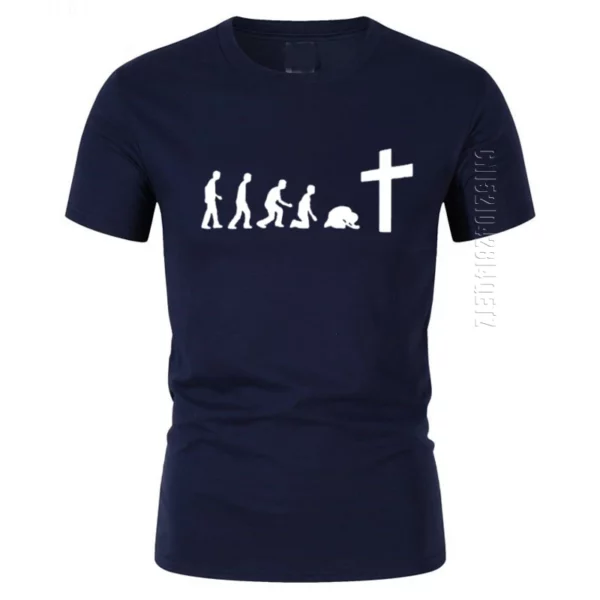 T-shirt 100% coton à col rond pour hommes, dieu est amour, Jésus est merveilleux, équipe de Jésus, évolution réelle, foi religieuse chrétienne – Image 13