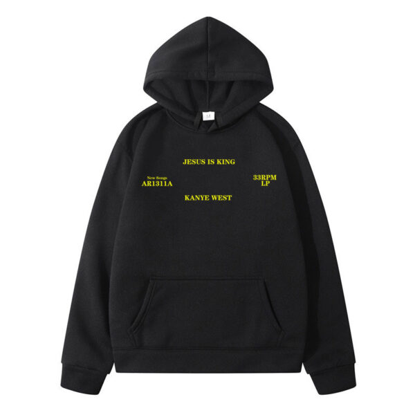 Homme pulls à capuche jésus est roi Kanye West Vintage automne hiver bleu Hip Hop polaire sweats à capuche urbain Streetwear à capuche femmes – Image 23
