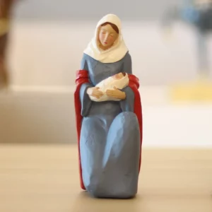 Figurines de la Vierge Marie et de Bébé Jésus en Résine, Figurine d'Ange de Style Vintage, Cadeaux de Mariage Artisanaux