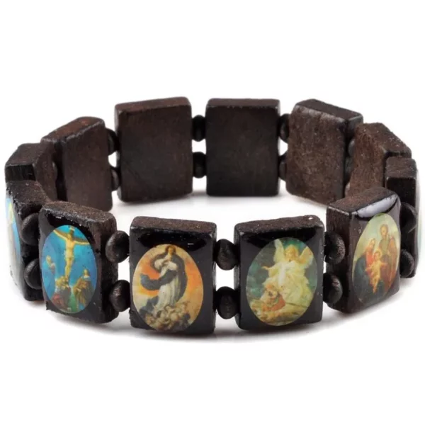 Bracelet de jésus Punk en bois, chapelet religieux pour femmes et hommes, bijoux accessoires 7 styles disponibles 10 pièces – Image 30