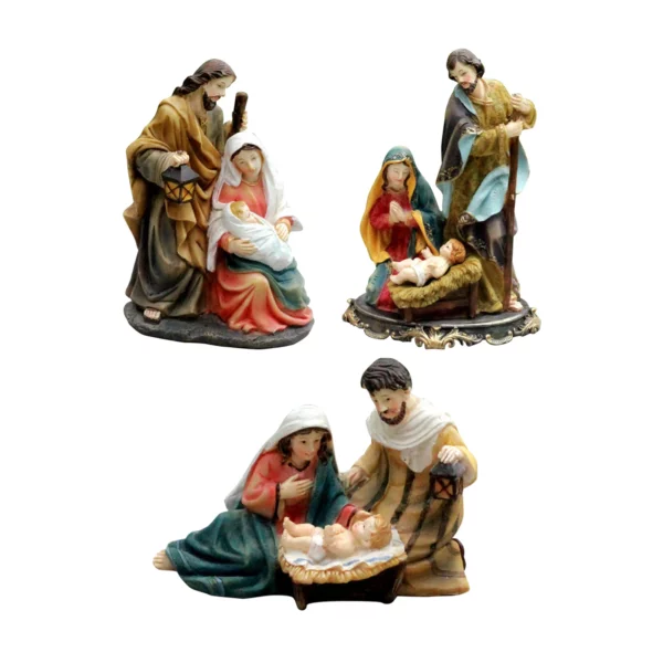 Figurines miniatures de noël en résine, figurines de nativité, bébé, jésus, décors – Image 6