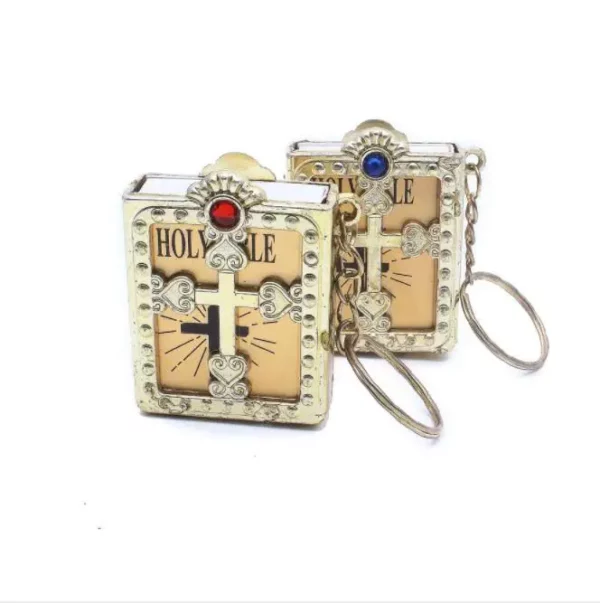 10 pièces/lot Mini porte-clés Bible HOLY religieux chrétien jésus croix porte-clés femmes prière dieu bénisse cadeau – Image 7